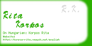 rita korpos business card